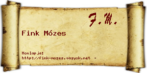 Fink Mózes névjegykártya